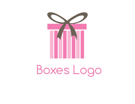 stripe gift box with ribbon logo