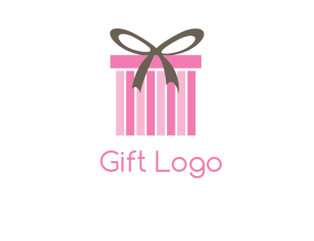 stripe gift box with ribbon logo