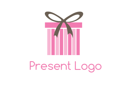 stripe gift box with ribbon logo