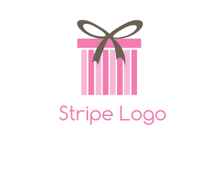 stripe gift box with ribbon logo