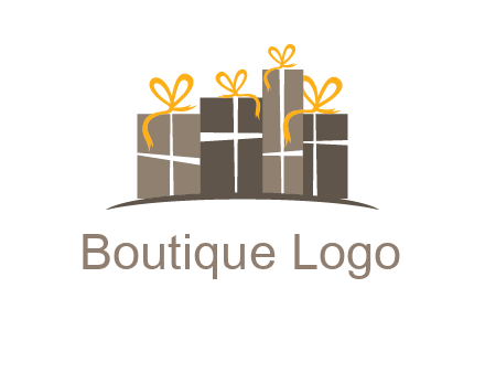 gift boxes with ribbon in a row logo