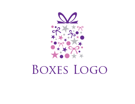 ribbons and stars gift box logo