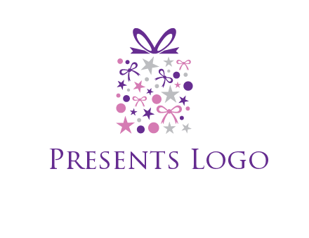 ribbons and stars gift box logo