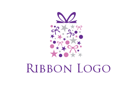 ribbons and stars gift box logo