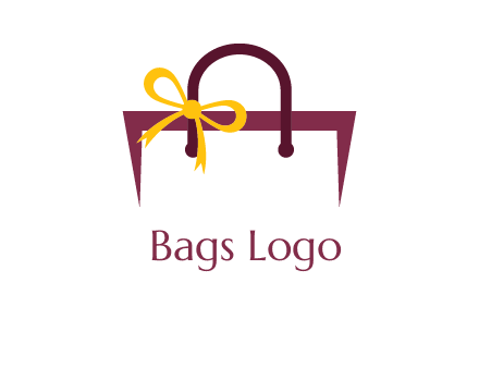 shopping bag with ribbon icon