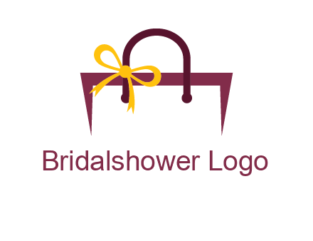 shopping bag with ribbon icon