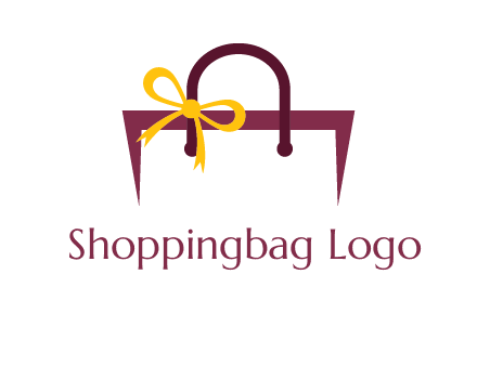 shopping bag with ribbon icon