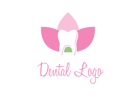 tooth in lotus flower dental logo