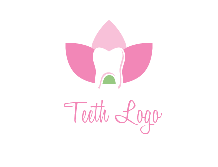 tooth in lotus flower dental logo