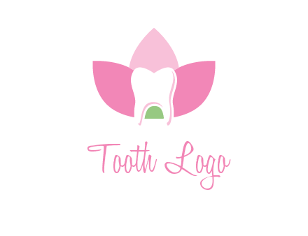 tooth in lotus flower dental logo