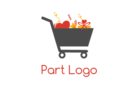 presents on shopping cart logo