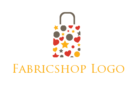 heart and circle shopping bag logo