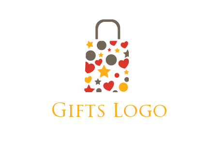 heart and circle shopping bag logo