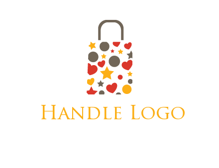 heart and circle shopping bag logo