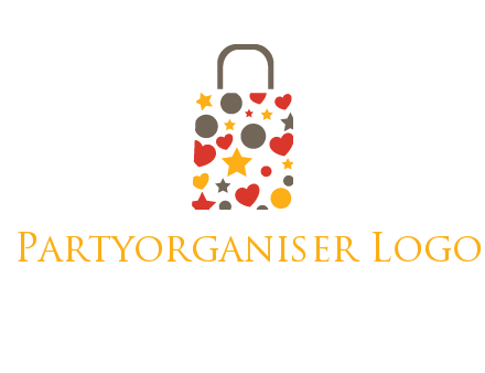 heart and circle shopping bag logo