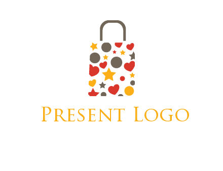 heart and circle shopping bag logo