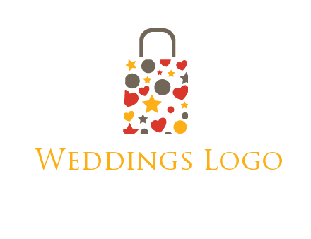 heart and circle shopping bag logo