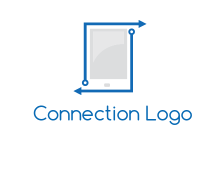 mobile with arrows and circuit logo