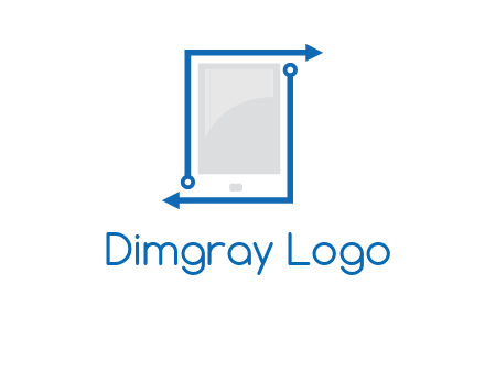 mobile with arrows and circuit logo