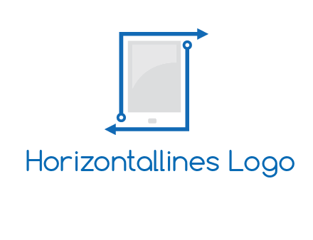 mobile with arrows and circuit logo