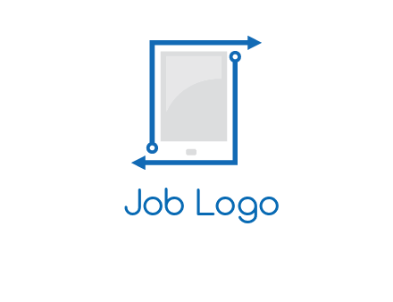 mobile with arrows and circuit logo