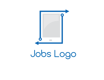 mobile with arrows and circuit logo