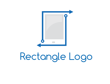 mobile with arrows and circuit logo