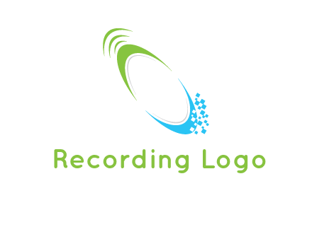 swooshes with pixels logo