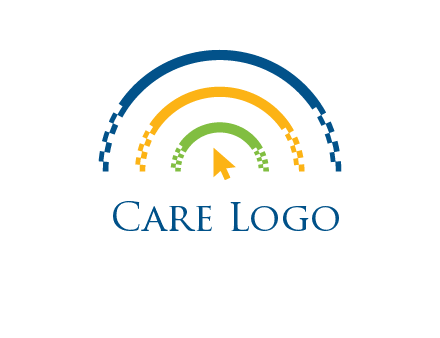 digital line and mouse cursor logo