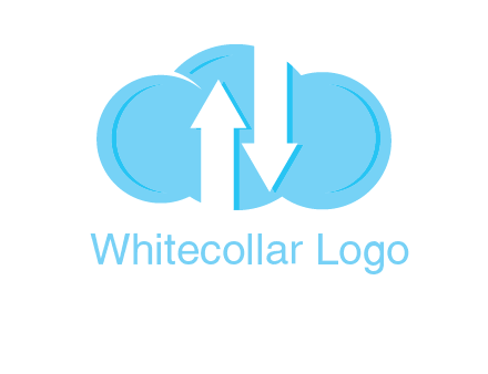 up and down arrows in cloud logo