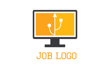 usb sign in computer logo