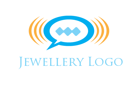 chat bubble in centre of waves logo