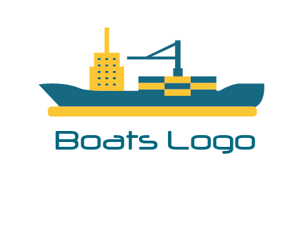 crane and deckhouse on consignment shipping logo icon