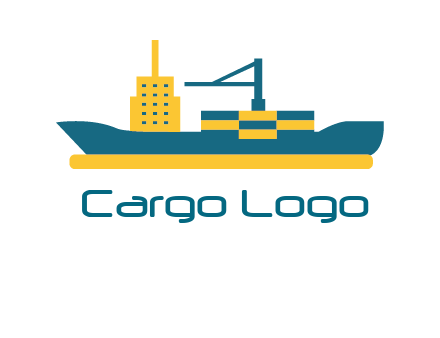 crane and deckhouse on consignment shipping logo icon