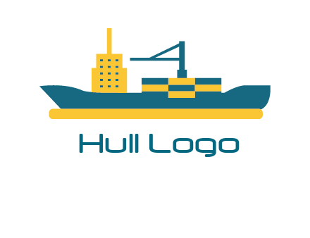 crane and deckhouse on consignment shipping logo icon