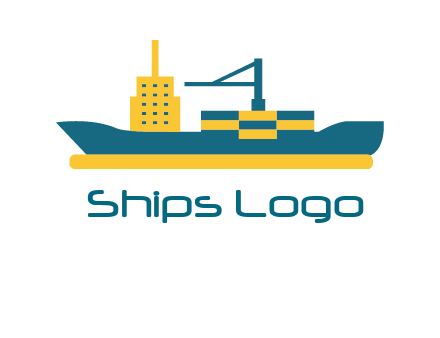 crane and deckhouse on consignment shipping logo icon