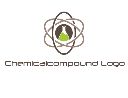 chemical flask and electron field research logo