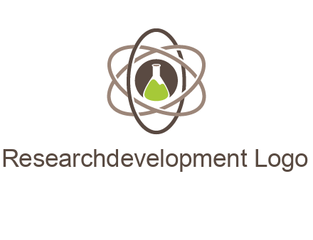 chemical flask and electron field research logo