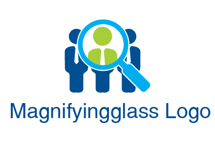 executives under magnifying glass employment logo