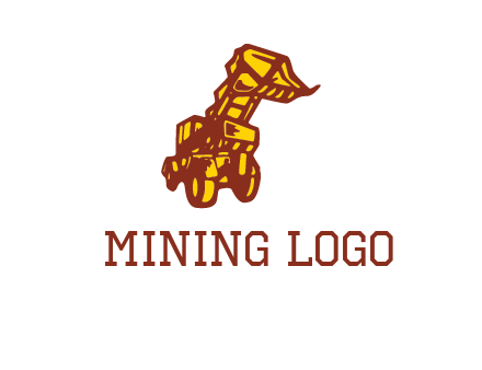 frontal digger illustration logo