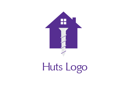 screw and house construction logo