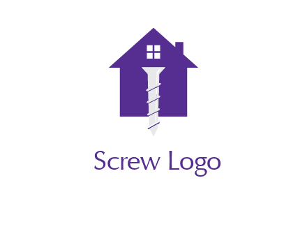 screw and house construction logo