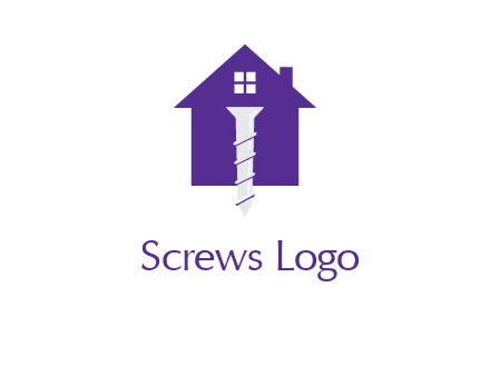 screw and house construction logo