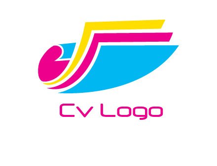 curvy colorful papers printing logo