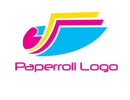 curvy colorful papers printing logo