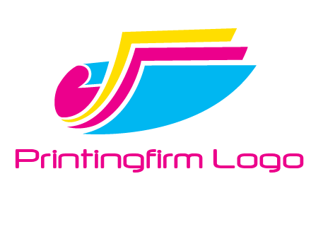 curvy colorful papers printing logo