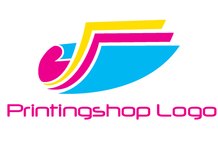 curvy colorful papers printing logo