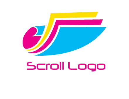 curvy colorful papers printing logo