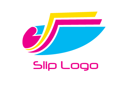 curvy colorful papers printing logo