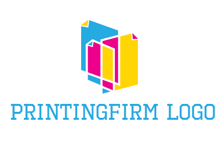 abstract colorful papers printing logo